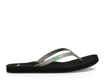 Sanuk Yoga Joy Sparkle Flip Flop Dam Silver | Sverige 551ILH